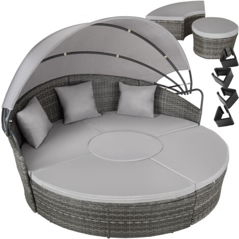 Bain de soleil rond au Design contemporain luxueux gris