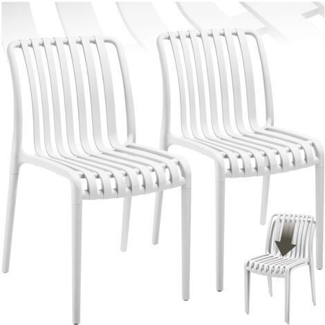 Lot 2 chaises de jardin résistantes intempéries empilables crème
