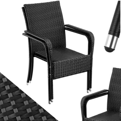 Lot de 2 chaises en rotin résistantes aux UVs capacité charge 120kg (1/5)