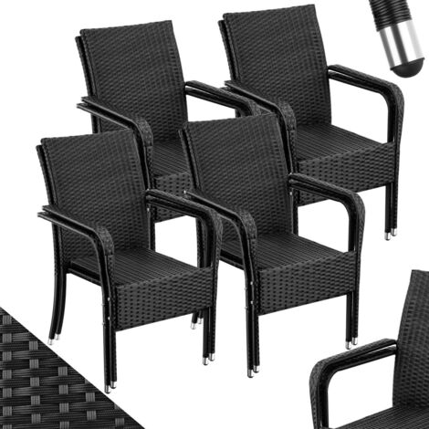 Lot de 8 chaises en rotin résistantes aux UVs capacité charge 120kg (1/5)