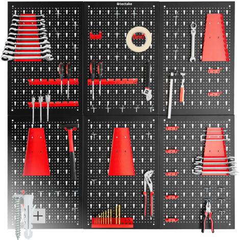Panneaux perforés pour rangement d'outils 6 pièces en acier