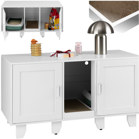 Maison de toilettage pour chat avec tapis à gratter inclus