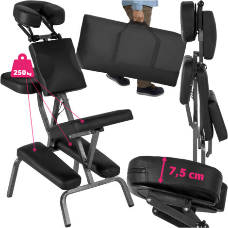 Fauteuil de massage en cuir synthétique pliable rembourré sac noir