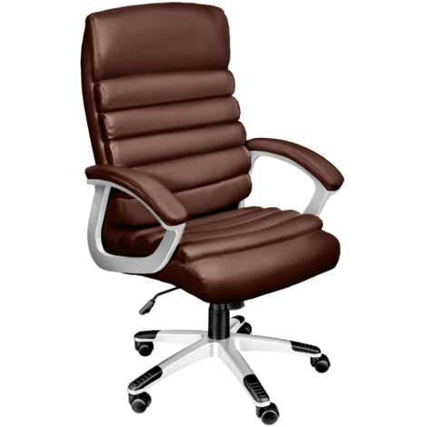Chaise visiteur fauteuil de bureau sans roulette en tissu marron bur10214  DECOSHOP26 Pas Cher 
