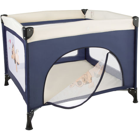 Parc Bebe Pliable Avec Matelas Et Sac De Transport 105 Cm X 105 Cm X 78 Cm Bleu