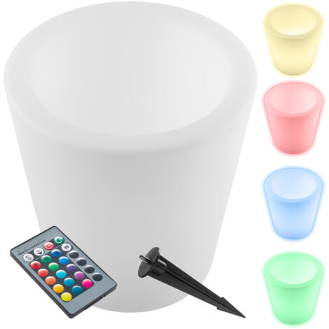 Cylindre lumineux extérieur sceau à champagne pot de fleur LED