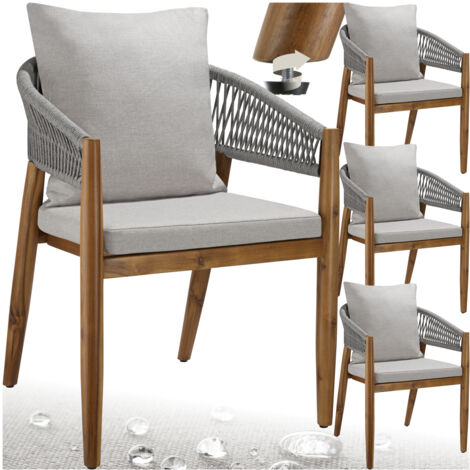Tectake – Chaise de jardin en bois d'acacia lasuré – Résistante aux intempéries – Dimensions 59 x 58 x 76,5 cm – Capacité de charge 120 kg