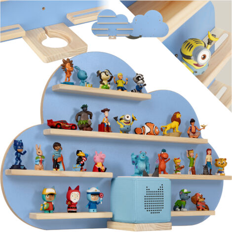 Tectake – Étagère murale nuage 76x15,5x50cm – 6 étagères magnétiques – Bois de pin massif et MDF – Capacité 15kg – Montage facile sans fixation visible (1/5)