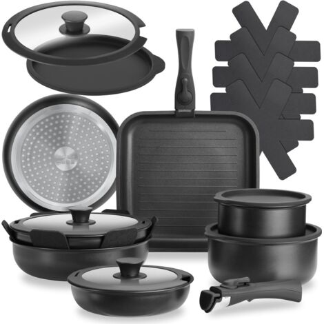 Batterie de casseroles 17 pièces adaptée à l'induction