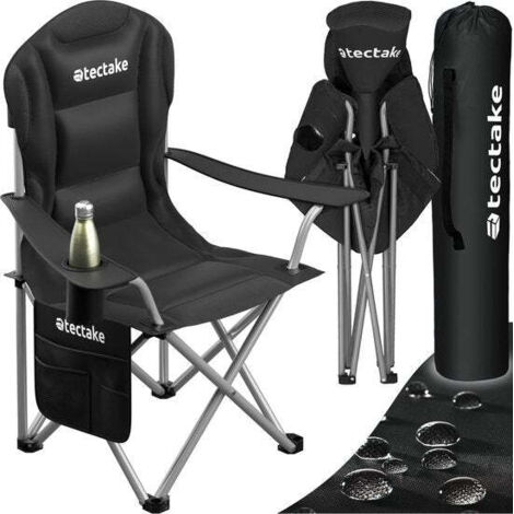 Chaise de camping rembourrée pliable avec sac transport inclus