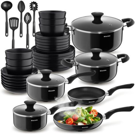 Set de cuisine pour 6 personnes avec vaisselle et casseroles 39 pièces