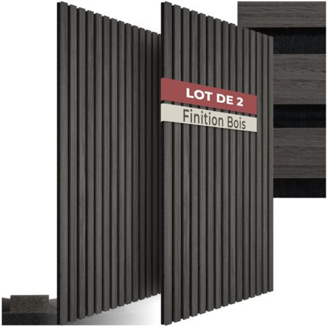 Lot de 2 panneaux acoustiques 60 x 120 2,1cm chêne noir