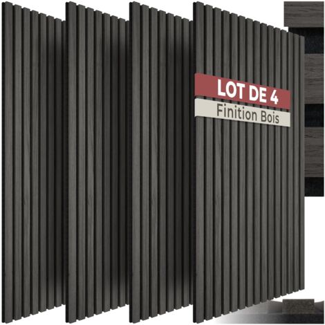 Lot de 4 panneaux acoustiques aspect bois 110 x 50 1,8 cm
