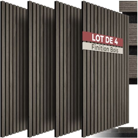 Lot de 4 panneaux acoustiques aspect bois 110 x 50 1,8 cm