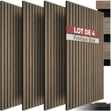 Lot de 4 panneaux acoustiques aspect bois 110 x 50 1,8 cm