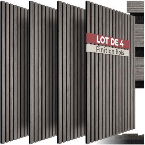 Lot de 4 panneaux acoustiques aspect bois 110 x 50 1,8 cm