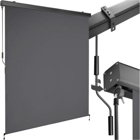 Tectake – Store banne verticale ELOISE 160x250cm – Protection UV 50+ – Manivelle intégrée – Supports robustes pour fixation murale ou plafond