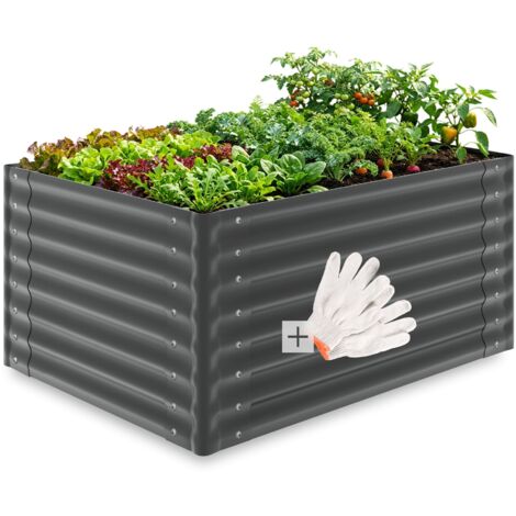 Jardinière surélevée acier galvanisé 120x90x62cm grise