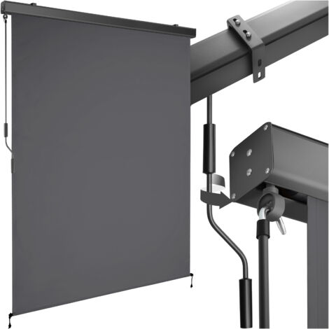 Tectake – Store banne verticale ELOISE 140x250 cm – Tissu polyester déperlant – Boîtier aluminium laqué – Supports muraux inclus