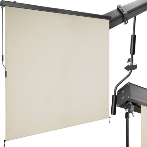 Store banne verticale 2 supports muraux 200 x 250 cm beige