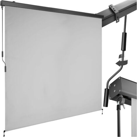 Store banne verticale 2 supports muraux 200 x 250 cm gris clair