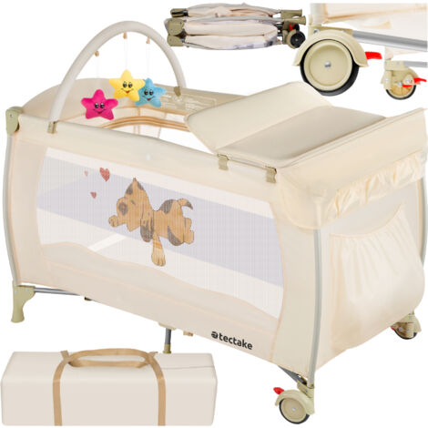Lit de voyage pour enfants pliable réglable en nylon beige