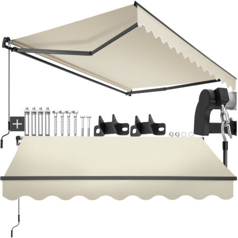 Store banne à bras articulé avec tissu déperlant 250x200cm beige