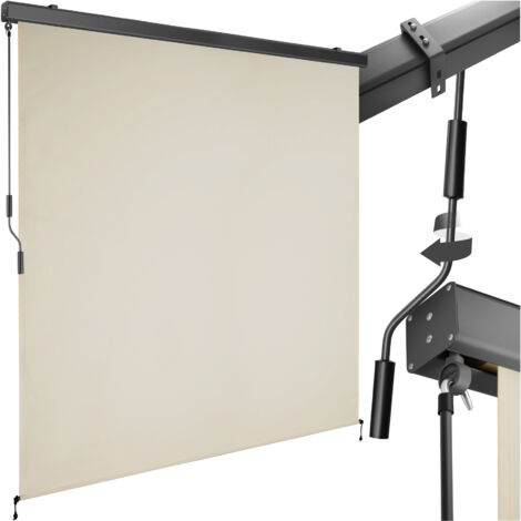 Store banne verticale 2 supports muraux 180 x 250 cm beige