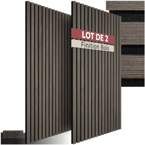 Lot de 2 panneaux acoustiques aspect bois 110 x 50 1,8 cm