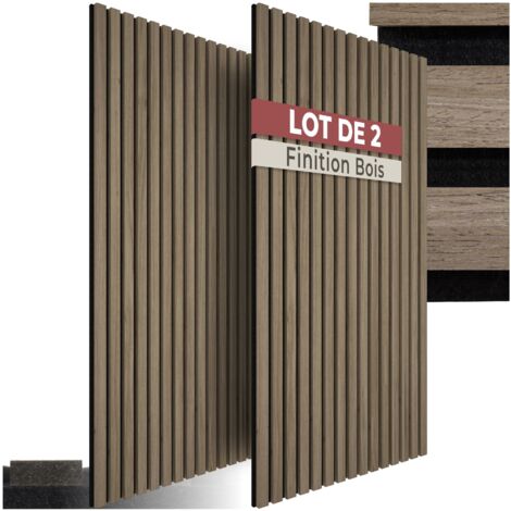 Lot de 2 panneaux acoustiques aspect bois 110 x 50 1,8 cm