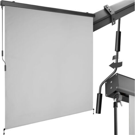 Store banne verticale 2 supports muraux 180 x 250 cm gris clair
