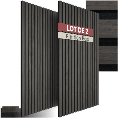 Lot de 2 panneaux acoustiques aspect bois 110 x 50 1,8 cm