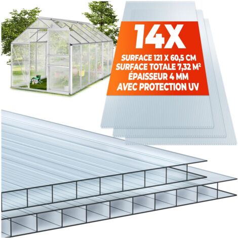 Lot de 14 plaques à double paroi en polycarbonate découpables
