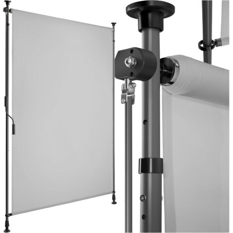 Store banne avec manivelle et tissu opaque 100x310cm gris clair