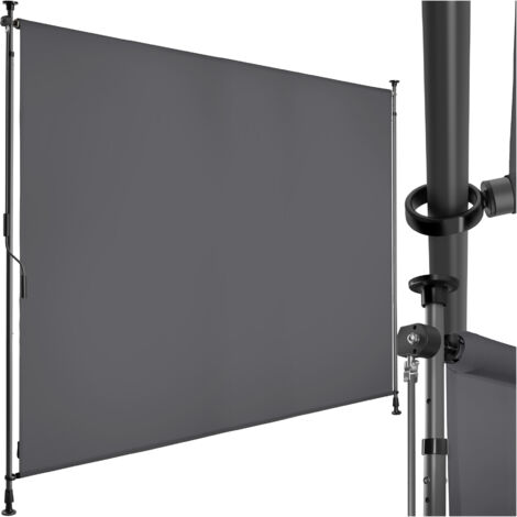 Store banne avec manivelle et tissu opaque 200x310cm gris foncé