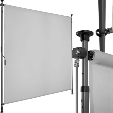 Store banne avec manivelle et tissu opaque 150x310cm gris clair
