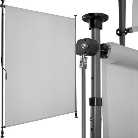 Store banne avec manivelle et tissu opaque 120x310cm gris clair