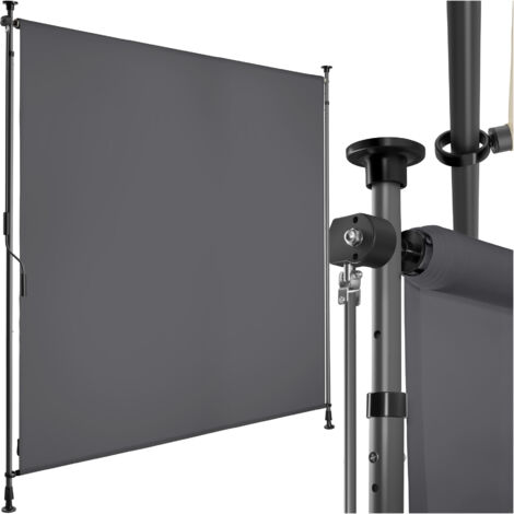 Store banne avec manivelle et tissu opaque 150x310cm gris foncé