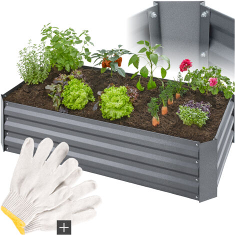 Carré Potager Triangulaire En Fer Galvanisé - 150x150x30 Cm - 6 Espaces - Neuf