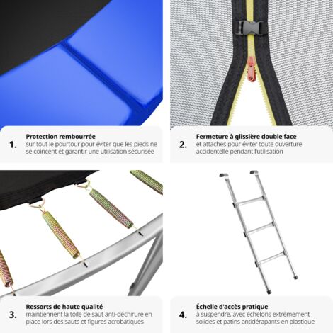 Trampoline modèle B Ø 396 cm, certifié GS pour un maximum de sécurité