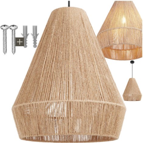 Suspension SURI en jute au style bohème 40W - marron naturel (1/5)