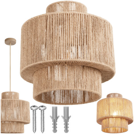Suspension ALLEGRA en jute au style bohème 40W - marron naturel (1/5)