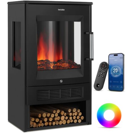 Cheminée électrique avec 2 niveaux de chauffe noire (1/5)