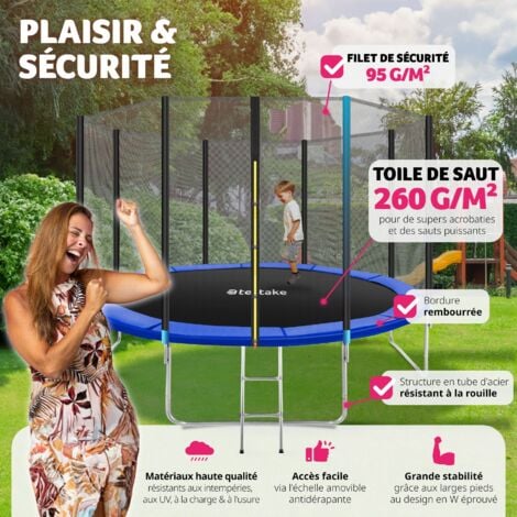 Trampoline modèle B Ø 366 cm, certifié GS pour un maximum de sécurité