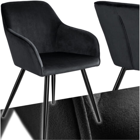 Chaise rembourrée polyuréthane dossier ergonomique noir