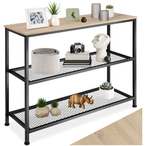 Console style industriel 100x30x81 cm en panneau de fibres bois clair