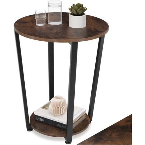Table d'appoint 50 x 62,5 cm en panneau de fibres bois foncé