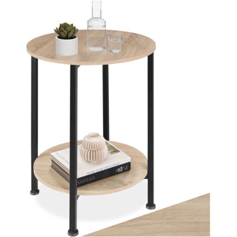 Table d'appoint 45 x 64 cm en panneau de fibres bois clair (1/5)