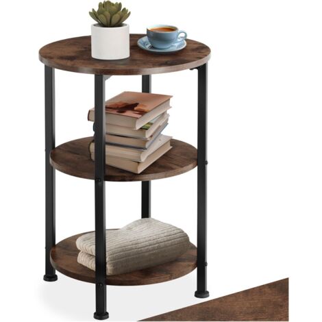 Table d'appoint 40 x 61 cm en panneau de fibres bois foncé