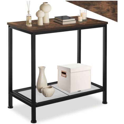 Table d'appoint 60 x 30,5 60,5 cm en panneau de fibres bois foncé
